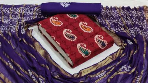 Geet Gauri cotton gold batik dress material