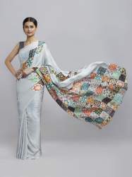 Geet Gauri crepe Chinon satin Digital print sarees