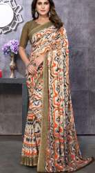 Geet Gauri Daily wear Poonam printed lehariya saree with blouse