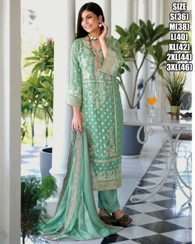 Geet Gauri Fashion Presents Designer Soft Organza Embroidery Work Suit 