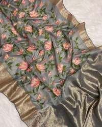 Geet Gauri fashion presents Dolla Rich pallu saree with weaving & blouse