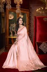 Geet Gauri Fashion Presents premium peach Banarasi Silk saree