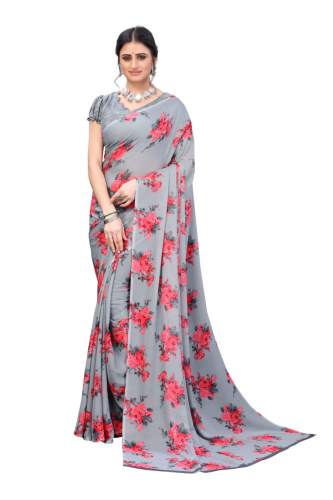 GEET GAURI FLORAL PRINTED SRAEE