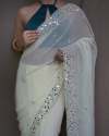  Geet Gauri Georgette saree with Embroidery And Real Mirror Work
