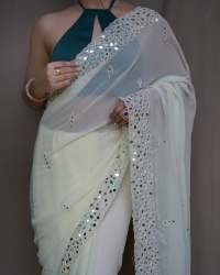  Geet Gauri Georgette saree with Embroidery And Real Mirror Work