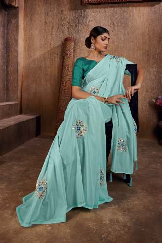Geet Gauri Organza Saree with hand Khatli work 