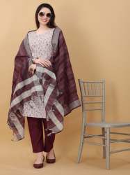 Geet Gauri Premium Cotton Kurti, pant & dupatta set