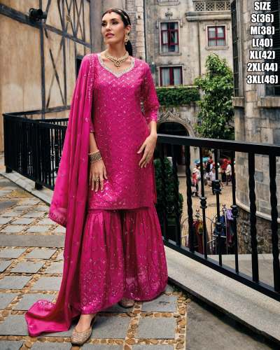 Geet Gauri Presenting Heavy Chinon With Embroidery & Khatali Work Salwar Suit