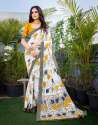 Geet Gauri Presents Georgette printed Saree With Lace Borders