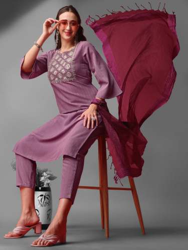 Geet Gauri Presents Sequence Embroidered Silk Blend kurta , Pant and Dupatta Set