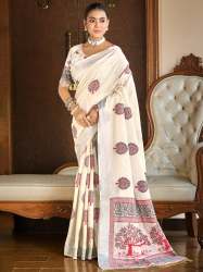  Geet Gauri Pure Linen Saree 