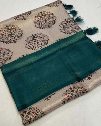 GEET GAURI SOFTY SILK SAREE WITH DIGITAL PRINT N GOLD JARI N JHALAR 