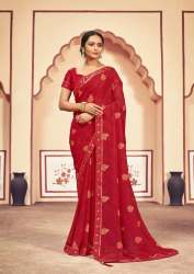 Georgette Abstract Printed, Zari Embellished saree