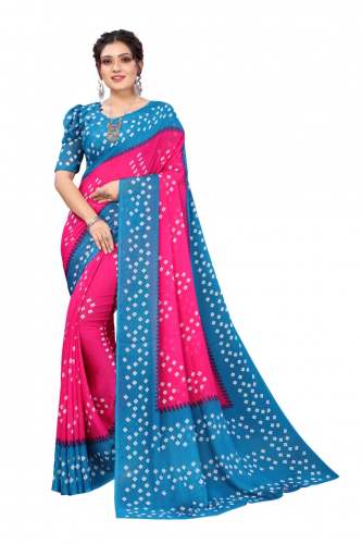 Georgette Bandhani printed saree