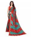 Georgette bandhani saree with lace border thumb 4