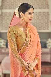 Georgette saree with Foil print Embroidery pallu