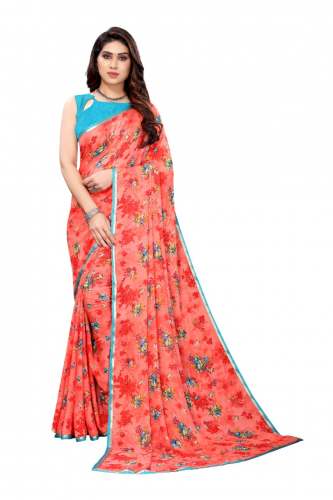 GEORGETTE SAREE WITH LACE BORDER