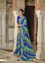 Georgette Stripes Foil Printed sarees