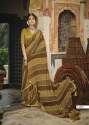 Georgette Stripes Foil Printed sarees thumb 1
