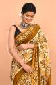 GGF Exclusive Pure Hand Printed Chanderi Silk Sarees With Blouse thumb 5