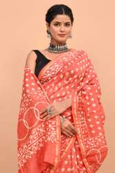 GGF Presents Pure Hand Printed Chanderi Silk Sarees With Blouse