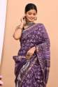GGF Presents Pure Hand Printed Chanderi Silk Sarees With Blouse thumb 1
