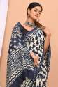 GGF Presents Pure Hand Printed Chanderi Silk Sarees With Blouse thumb 6