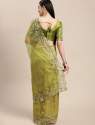 GGF Soft Organza Saree All-over Embroidery work with laser cut work thumb 1