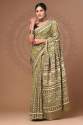 GGF Soft pure cotton mulmul Hand block printed saree with blouse thumb 3