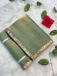 Graceful Rich Chiffon Saree in Fendy Soft Fabric with Embroidery, Sequins Work & Elegant Border