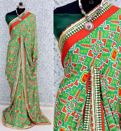 heavy moss patola print saree