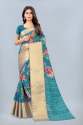  kanchi Chanderi silk saree with digital print thumb 5
