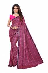    KNITTED WITH LACE WORK PRINT SAREE