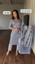 Ladies Daily Wear Cotton Printed Kurtis Pant Dupatta Set thumb 4