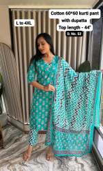 Ladies Regular wear Cotton Kurti With Zig Zag Dupatta