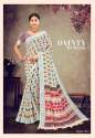 Linen Cotton Fancy Print Saree With and Latkan. thumb 3