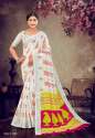 Linen Cotton Fancy Print Saree With and Latkan. thumb 8