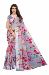  LINEN JARI SAREE WITH LINEN JARI BLOUSE