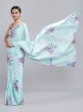 Magic crepe Chinon satin Digital Printed Saree