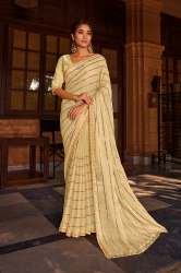 Mose Chiffon Sequence Embroidery work saree