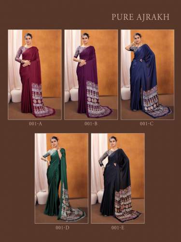 New Designer Collection Of  Ajrakh Saree