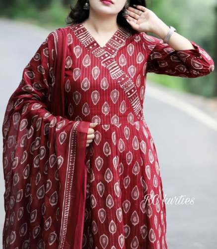 New Premium Cotton Kurta set 3 Piece Kurti pent with Dupatta 