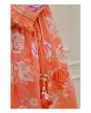  Orange Floral Naira Cut Cotton Suit Sets with finest Embroidery and motifs thumb 1