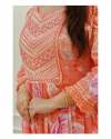  Orange Floral Naira Cut Cotton Suit Sets with finest Embroidery and motifs thumb 3