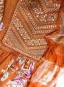  Orange Floral Naira Cut Cotton Suit Sets with finest Embroidery and motifs thumb 6