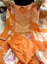 Orange Floral Naira Cut Cotton Suit Sets with finest Embroidery and motifs thumb 7