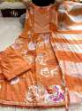  Orange Floral Naira Cut Cotton Suit Sets with finest Embroidery and motifs thumb 8