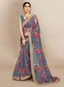 Organza Digital printed sarees thumb 4