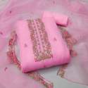 Organza Silk unstitched suits with Sequence Work  thumb 9
