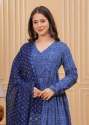Party wear Kurti Pant Set With Dupatta In Blue Colour thumb 5